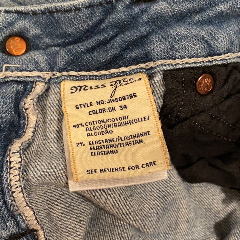 Miss Me Low Rise Skinny Bootcut Rhinestone Jeans - Picture 14 of 16